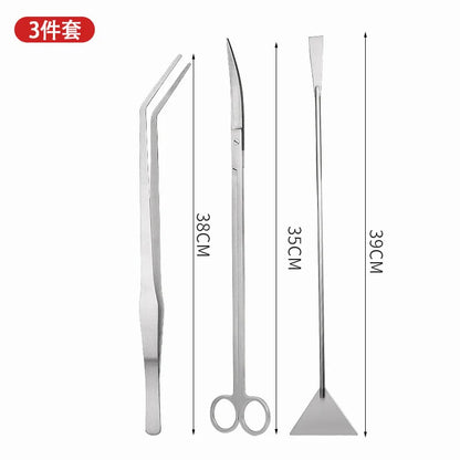 Juego de herramientas para plantas acuáticas de 35 cm/38 cm, tijeras, aplanador de arena y podador de plantas acuáticas para mantenimiento de peceras.