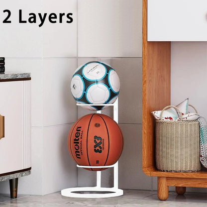 Soporte de metal para balones de fútbol, baloncesto, voleibol.