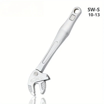 Llave de garra de cangrejo industrial de alta resistencia con trinquete autoajustable y mordaza ancha para la fabricación de tuberías de automoción.