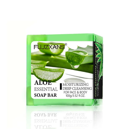 Jabón de Aloe Vera para el Rostro 100g Jabón Artesanal Hidratante para Rostro y Cuerpo con Aceite Esencial