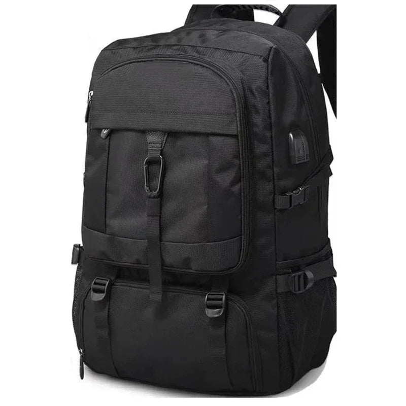 Mochila de viaje grande para hombre, 50 l y 80 l, con compartimento independiente para zapatos, ideal para deportes al aire libre, impermeable, color negro.