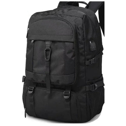 Mochila de viaje grande para hombre, 50 l y 80 l, con compartimento independiente para zapatos, ideal para deportes al aire libre, impermeable, color negro.