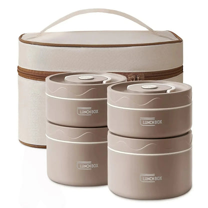 Fiambrera térmica apilable de acero inoxidable de 2 niveles para adultos, niños, hombres y mujeres.