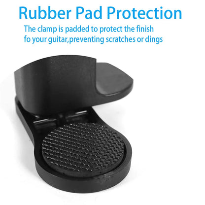 Soporte para teléfono y guitarra: ajustable y giratorio, compatible con guitarras y ukeleles. Compatible con smartphones.