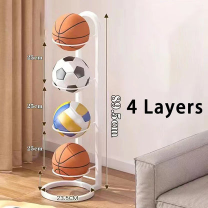 Soporte de metal para balones de fútbol, baloncesto, voleibol.