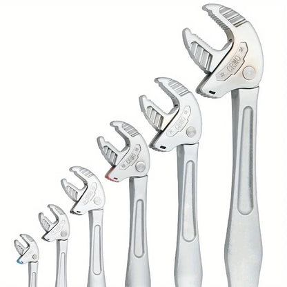 Llave de garra de cangrejo industrial de alta resistencia con trinquete autoajustable y mordaza ancha para la fabricación de tuberías de automoción.