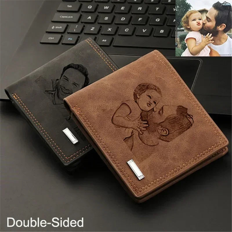 Billetera personalizada con foto y texto para hombre.