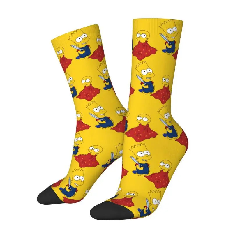 Calcetines personalizados divertidos de Los Simpson Maggie para mujer y hombre, elásticos, para verano, otoño e invierno.