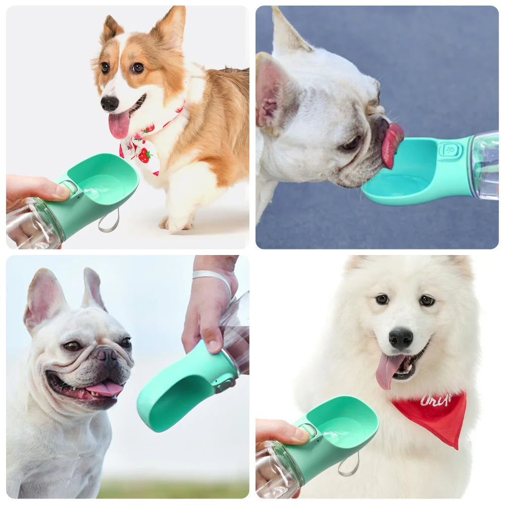 Botella de agua portátil para perros pequeños y grandes, cuencos para caminar.