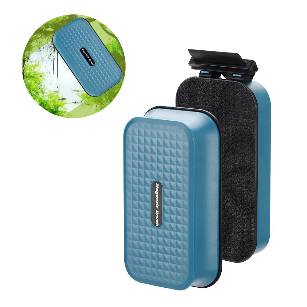 Limpiador magnético para acuarios con raspador de algas, cepillo de doble cara, herramienta de limpieza para peceras, accesorios para acuarios.