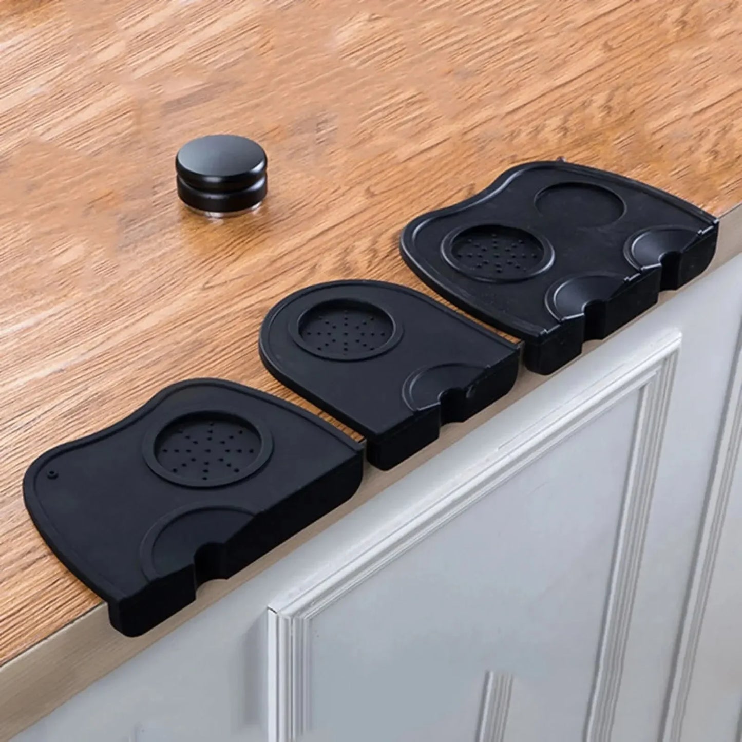 1 alfombrilla de silicona para estación de apisonamiento de café Barista Espresso con almohadilla de esquina para apoyar herramientas WDT para prensa de café, utensilios de café profesionales.