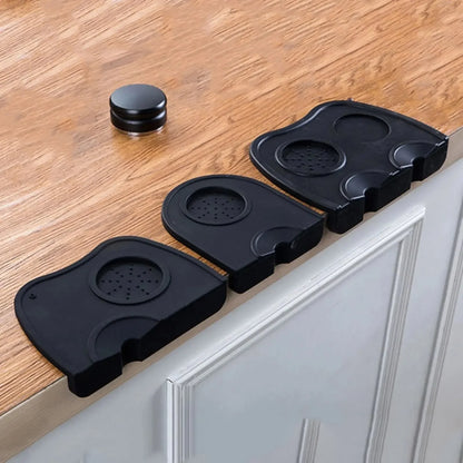 1 alfombrilla de silicona para estación de apisonamiento de café Barista Espresso con almohadilla de esquina para apoyar herramientas WDT para prensa de café, utensilios de café profesionales.