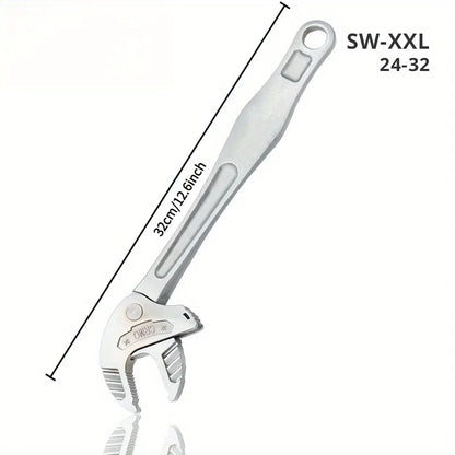 Llave de garra de cangrejo industrial de alta resistencia con trinquete autoajustable y mordaza ancha para la fabricación de tuberías de automoción.