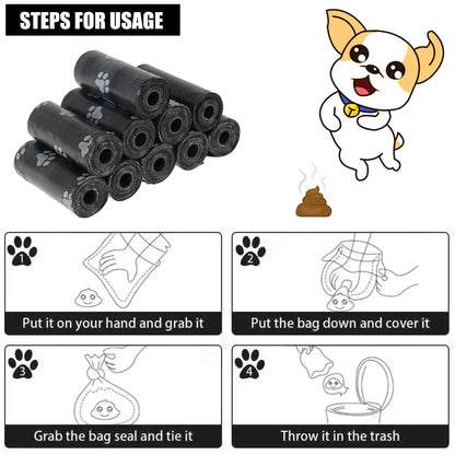 Bolsas para excrementos de perro (10/50 rollos) para exteriores, ecológicas.