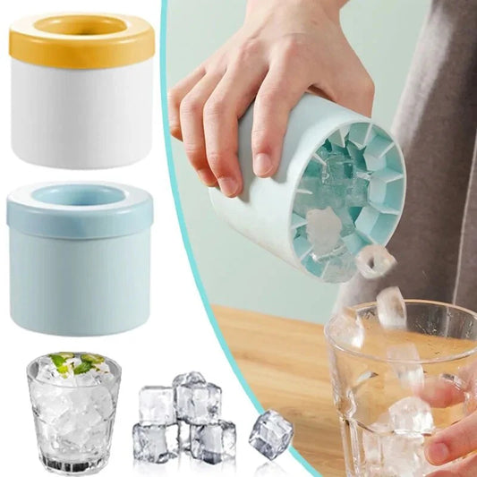Molde de silicona para cubitos de hielo redondos, hecho en casa, para congelar en el refrigerador.