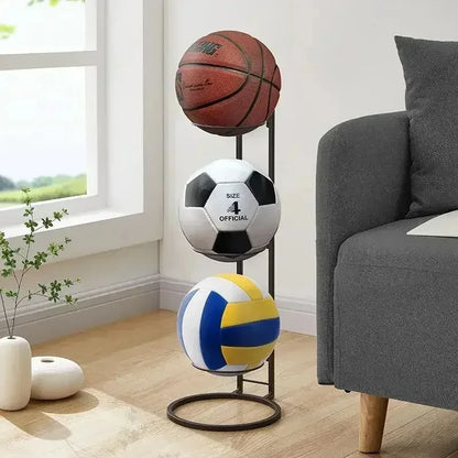 Soporte de metal para balones de fútbol, baloncesto, voleibol.