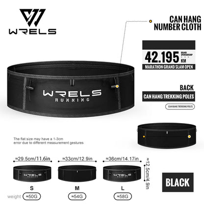 Riñonera WRELS multifuncional invisible para correr, gran capacidad, transpirable, ideal para maratón y triatlón.