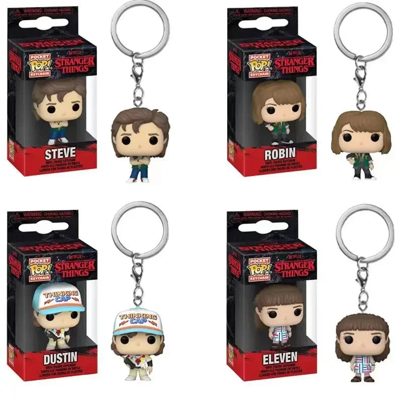 Llavero Funko Pop Pocket Pop de Stranger Things Eleven, Robin, Barb, Steve Dustin, llavero, modelo de juguete, regalo para adultos y niños.
