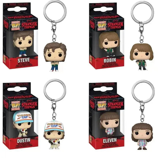Llavero Funko Pop Pocket Pop de Stranger Things Eleven, Robin, Barb, Steve Dustin, llavero, modelo de juguete, regalo para adultos y niños.