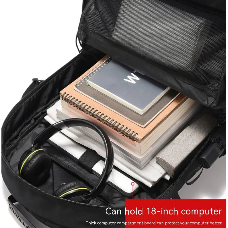 Mochila de viaje grande para hombre, 50 l y 80 l, con compartimento independiente para zapatos, ideal para deportes al aire libre, impermeable, color negro.