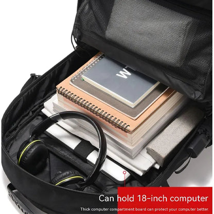 Mochila de viaje grande para hombre, 50 l y 80 l, con compartimento independiente para zapatos, ideal para deportes al aire libre, impermeable, color negro.