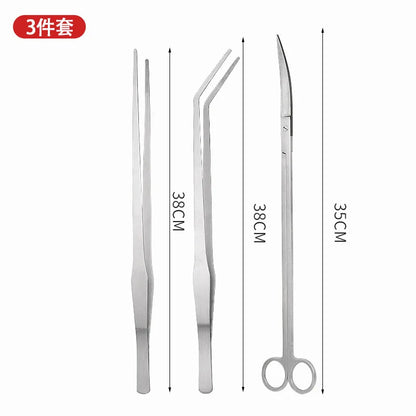 Juego de herramientas para plantas acuáticas de 35 cm/38 cm, tijeras, aplanador de arena y podador de plantas acuáticas para mantenimiento de peceras.