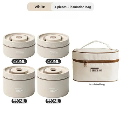 Fiambrera térmica apilable de acero inoxidable de 2 niveles para adultos, niños, hombres y mujeres.