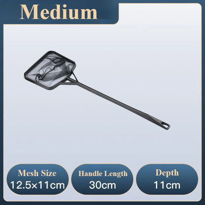 Red de pesca portátil de mango largo cuadrada, accesorios para acuario, red de pesca, red de cuchara, red de alta calidad para pecera, 3 tamaños