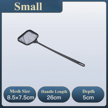 Red de pesca portátil de mango largo cuadrada, accesorios para acuario, red de pesca, red de cuchara, red de alta calidad para pecera, 3 tamaños