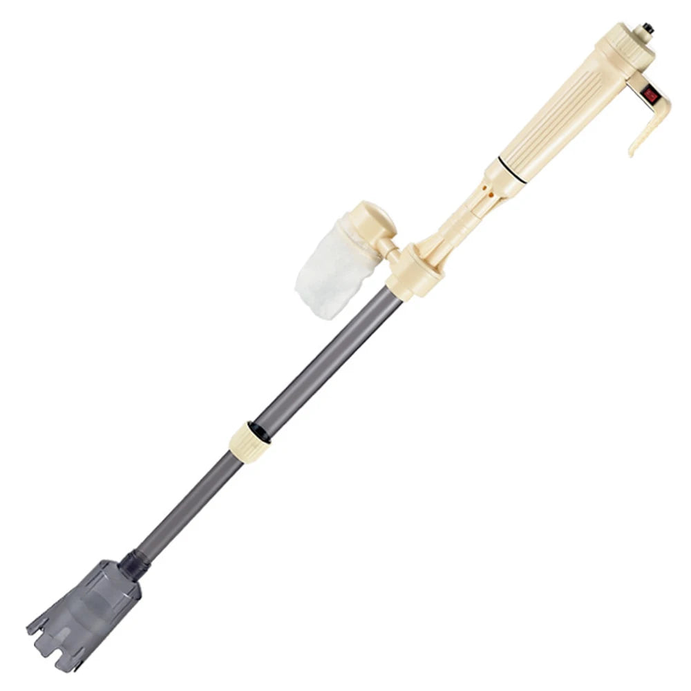 Limpiador de grava eléctrico para acuarios, limpieza de peceras con doble fuente de alimentación para una limpieza eficiente y cambio de agua de 90 grados.