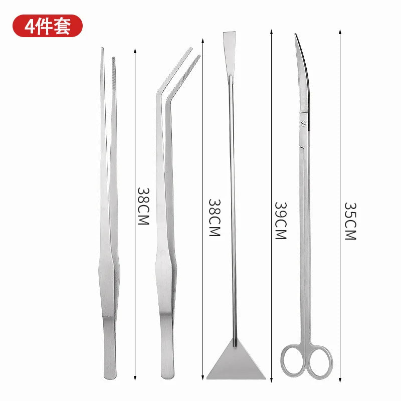 Juego de herramientas para plantas acuáticas de 35 cm/38 cm, tijeras, aplanador de arena y podador de plantas acuáticas para mantenimiento de peceras.