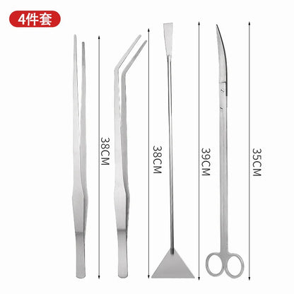Juego de herramientas para plantas acuáticas de 35 cm/38 cm, tijeras, aplanador de arena y podador de plantas acuáticas para mantenimiento de peceras.