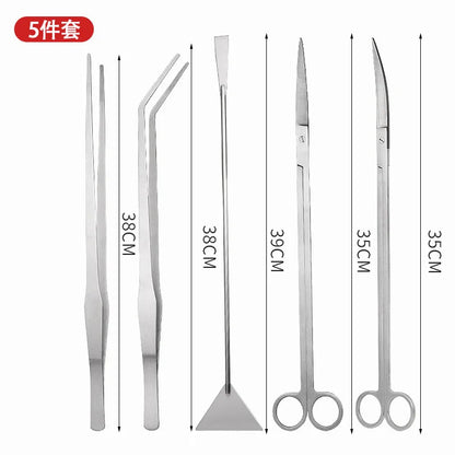 Juego de herramientas para plantas acuáticas de 35 cm/38 cm, tijeras, aplanador de arena y podador de plantas acuáticas para mantenimiento de peceras.