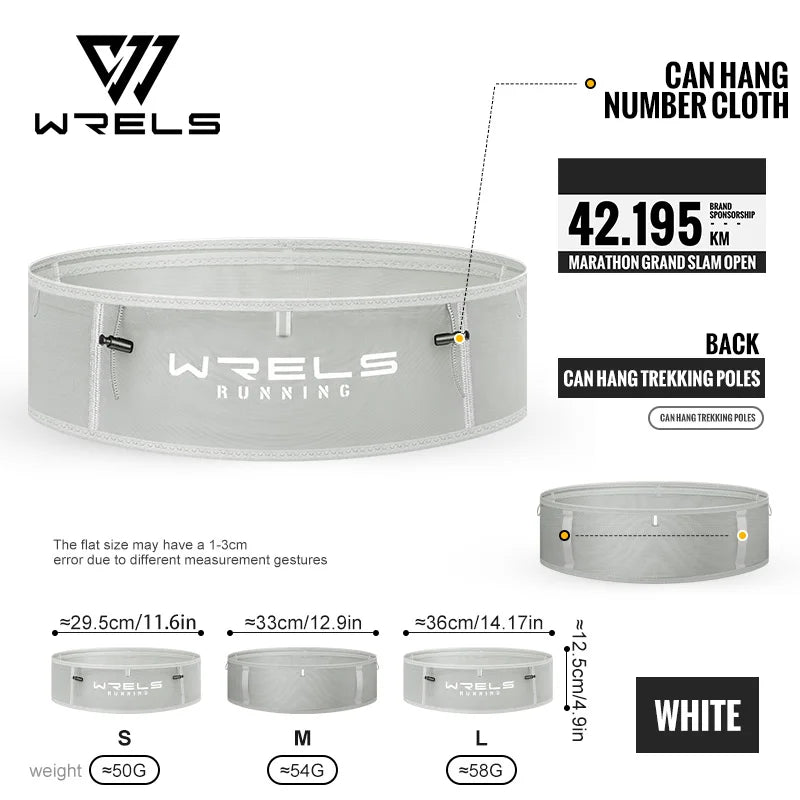 Riñonera WRELS multifuncional invisible para correr, gran capacidad, transpirable, ideal para maratón y triatlón.