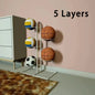 Soporte de metal para balones de fútbol, baloncesto, voleibol.