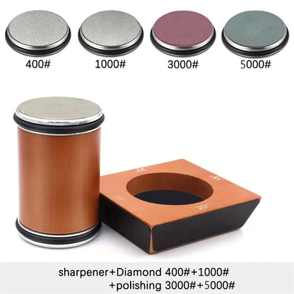 Kit de afilador de cuchillos de 4 ángulos con rodillo de filo recto y piedra de afilar de diamante industrial.