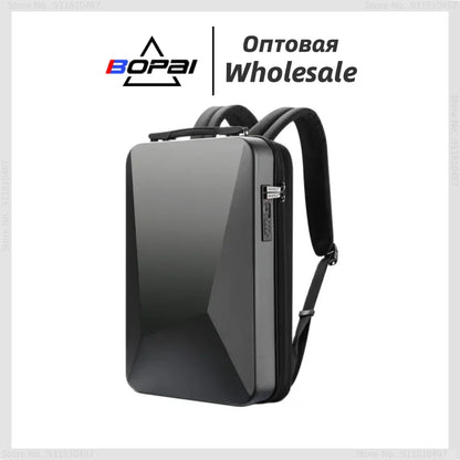 Mochila BOPAI para portátil de 17,3 pulgadas, antirrobo, impermeable, para viajes, para hombre, con carga USB