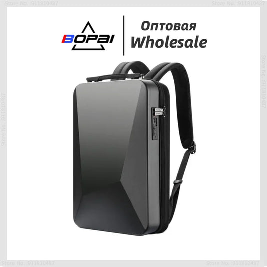 Mochila BOPAI para portátil de 17,3 pulgadas, antirrobo, impermeable, para viajes, para hombre, con carga USB