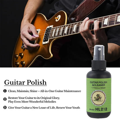 Kit de limpieza de guitarra todo en uno Diapasón Aceite de limón Pulido Limpiador de cuerdas de guitarra Para limpieza y mantenimiento de guitarras