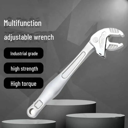 Llave de garra de cangrejo industrial de alta resistencia con trinquete autoajustable y mordaza ancha para la fabricación de tuberías de automoción.