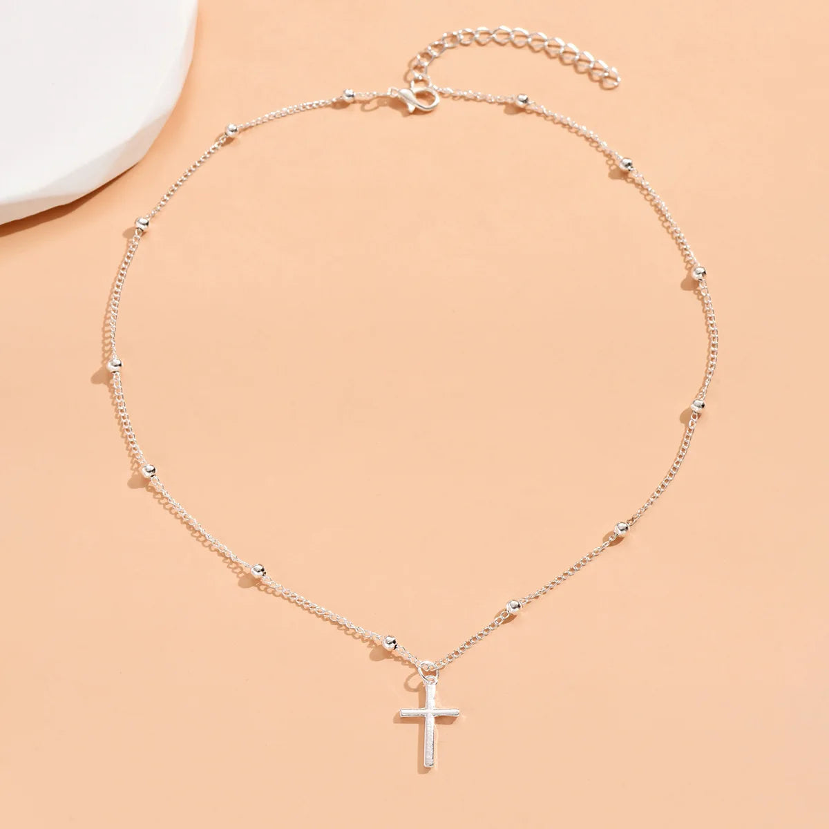 Nuevo collar de cruz de plata de ley 925