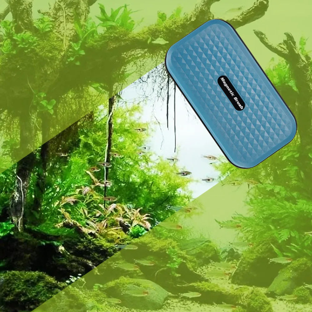 Limpiador magnético para acuarios con raspador de algas, cepillo de doble cara, herramienta de limpieza para peceras, accesorios para acuarios.