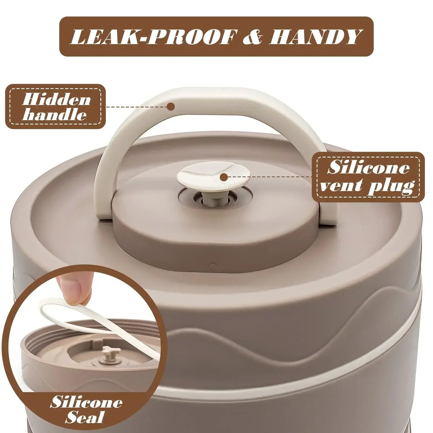 Fiambrera térmica apilable de acero inoxidable de 2 niveles para adultos, niños, hombres y mujeres.