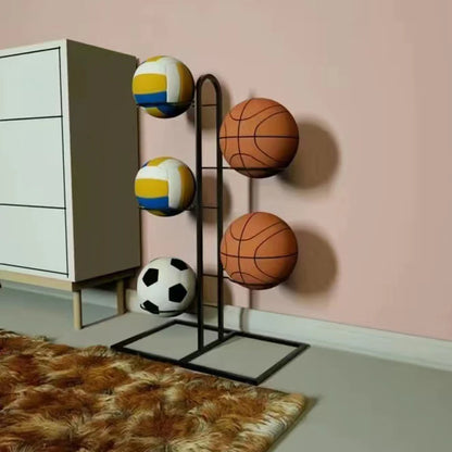 Soporte de metal para balones de fútbol, baloncesto, voleibol.