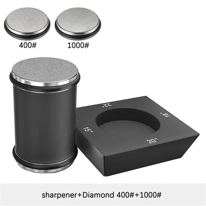 Kit de afilador de cuchillos de 4 ángulos con rodillo de filo recto y piedra de afilar de diamante industrial.