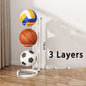 Soporte de metal para balones de fútbol, baloncesto, voleibol.