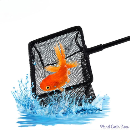 Red de pesca portátil de mango largo cuadrada, accesorios para acuario, red de pesca, red de cuchara, red de alta calidad para pecera, 3 tamaños