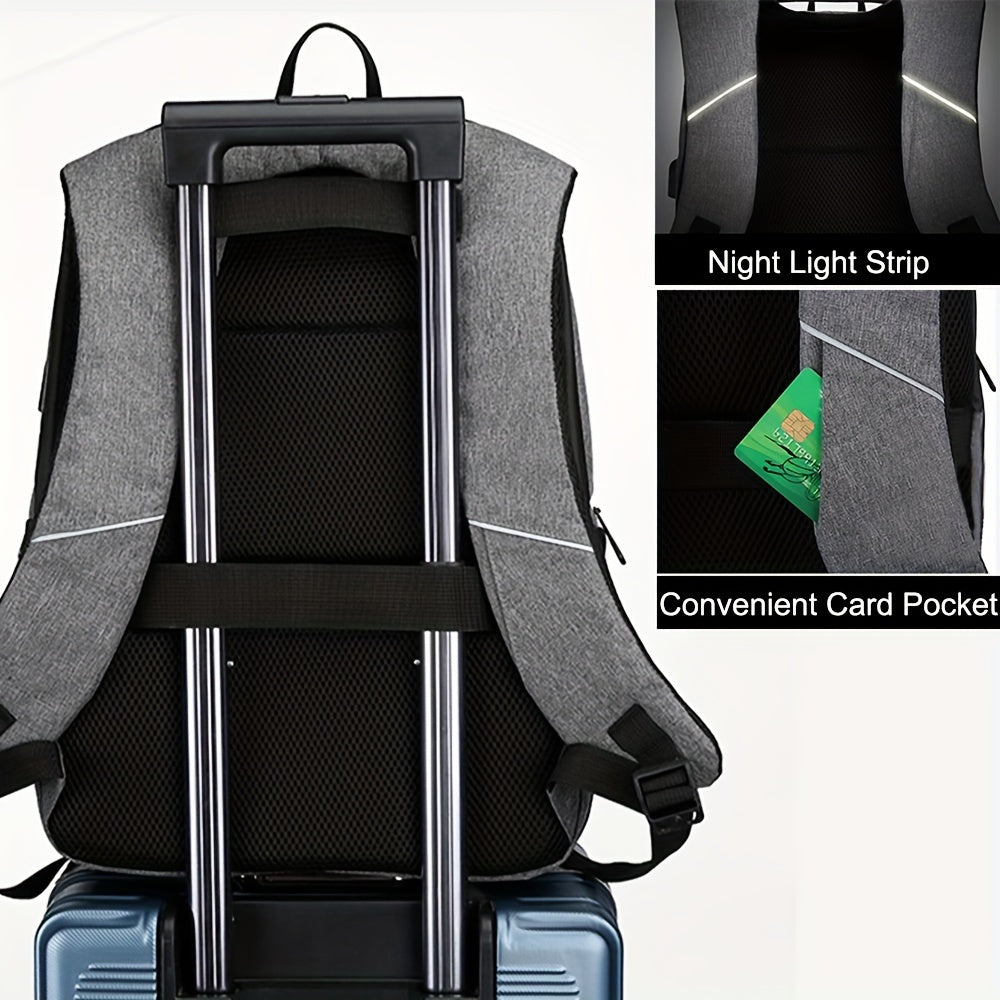 Mochila Antirrobo para Portátil de Hombre, Bolsa de Negocios de Gran Capacidad para Viaje, Bolsa de Hombro.