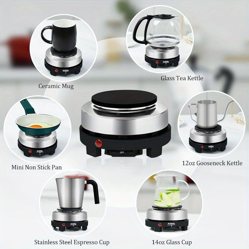 Estufa eléctrica pequeña, calentador eléctrico, calentador para cafetera moka, tetera, herramienta de bricolaje para velas de aromaterapia, portátil.