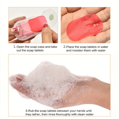 Jabón de Papel Portátil para Viajes al Aire Libre, Hojas de Jabón Desechables, 50 Hojas por Caja - Paquete de 6 Cajas